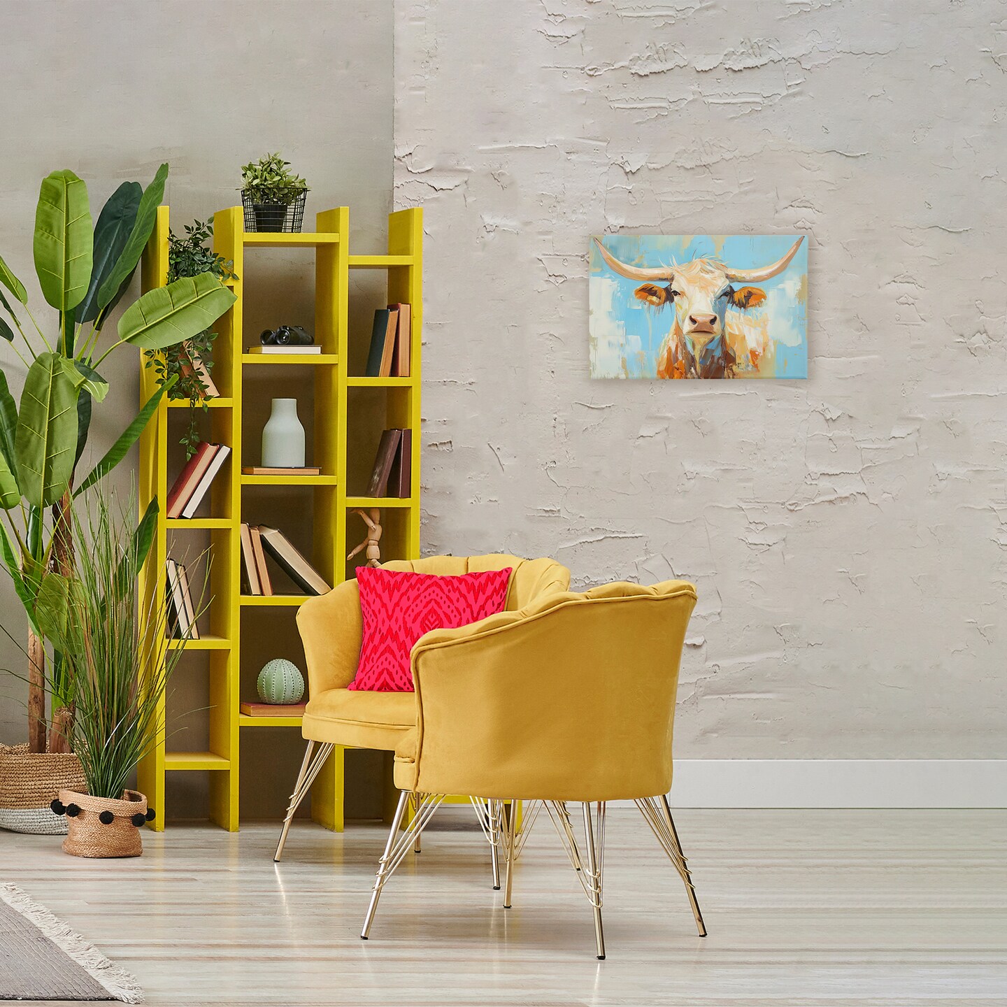 Stupell Industries Abstract Texas Longhorn Canvas, design by Tina LeCour