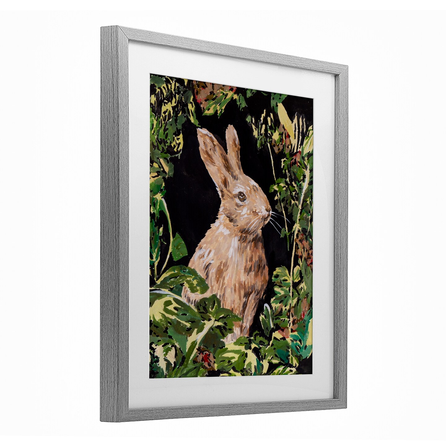 Stupell Industries Wreathed Botanicals Rabbit Framed Print Under Glass, design by Melissa Wang