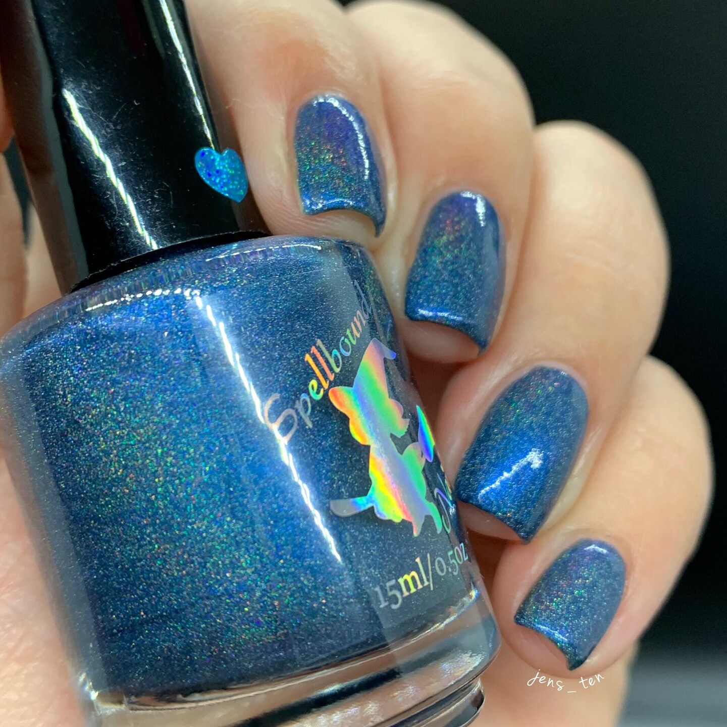 Old Soul - custom handcrafted blue holographic nail polish product 7
