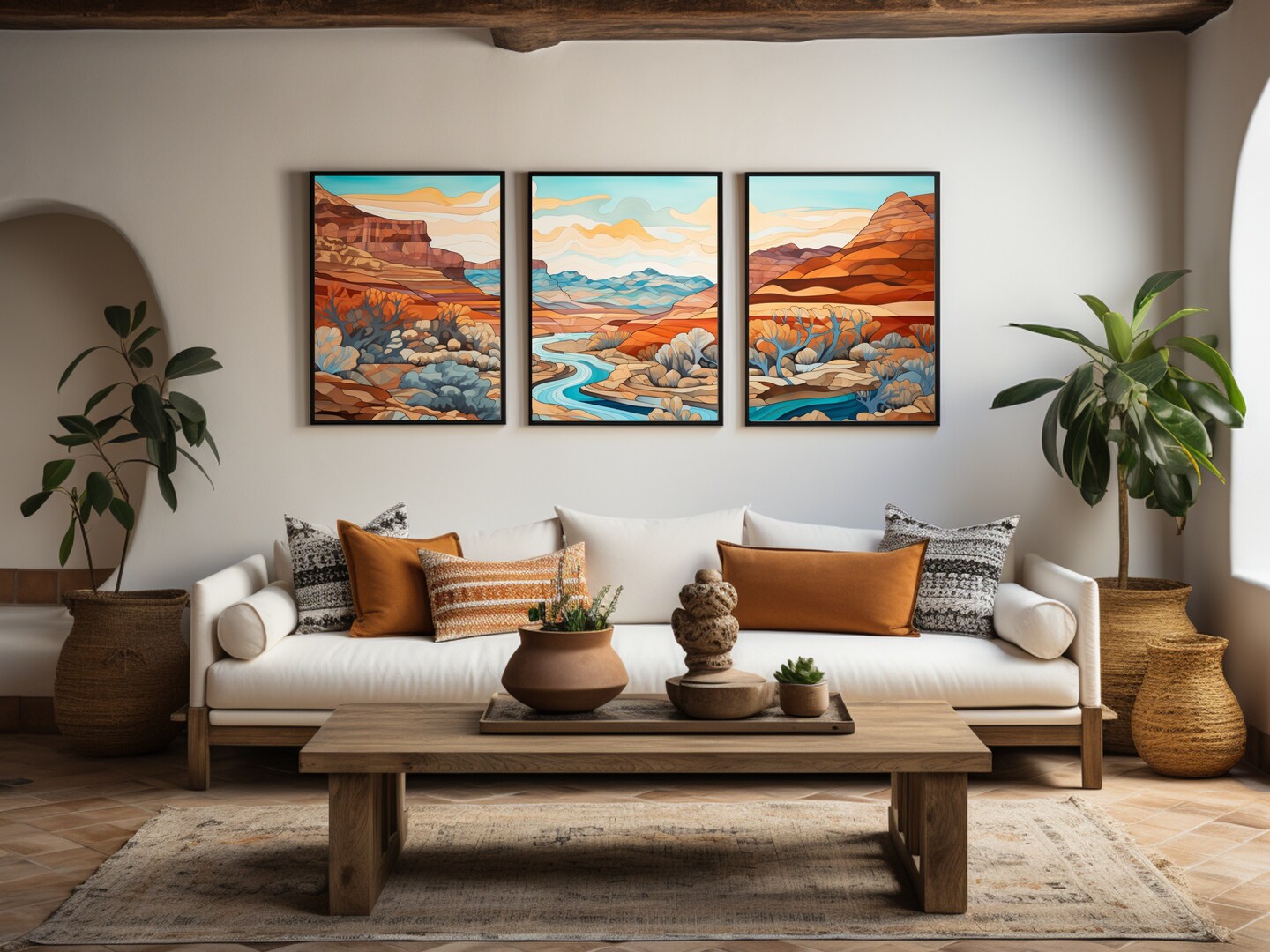 Cool and Wavy Abstract Grand Canyon Panorama Oil Painting Cool and Wavy Abstract Grand Canyon Panorama Oil Painting