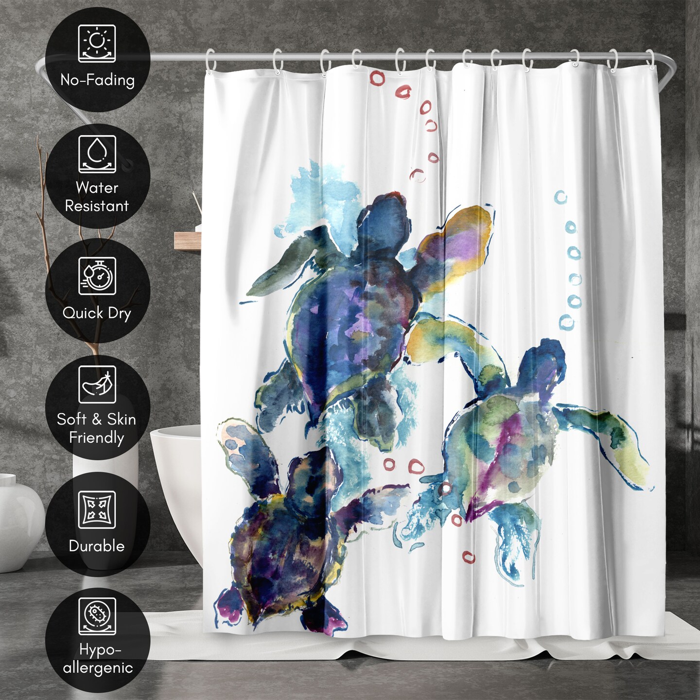 Baby Sea Turtles 3 by Suren Nersisyan Shower Curtain 71&#x22; x 74&#x22;