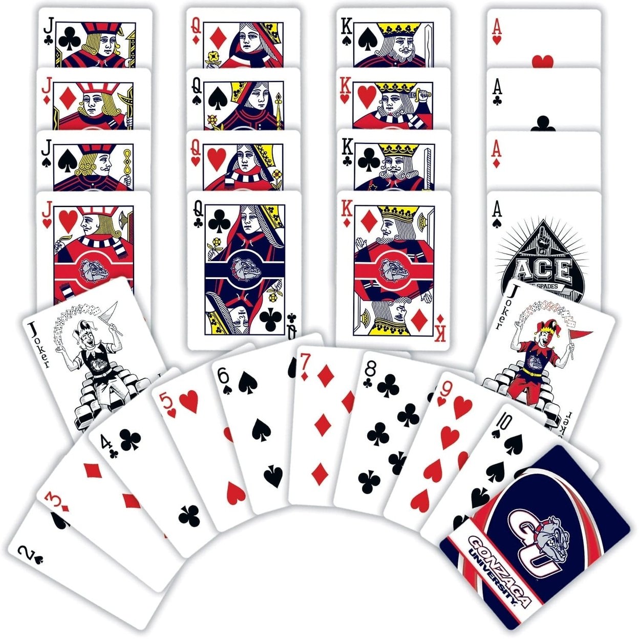 Gonzaga Bulldogs Playing Cards 54 Card Deck Officially Licensed Ncaa Merchandise