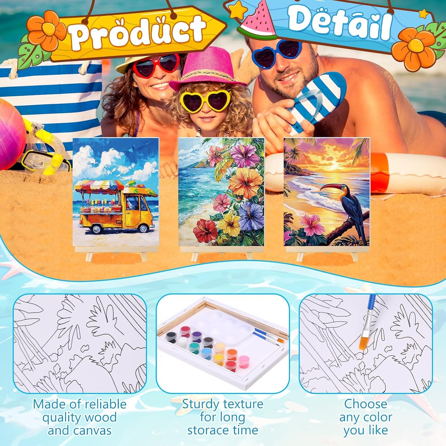 12 Pack Pre Drawn Canvas for Painting Sip and Paint Kit 8" x 10"