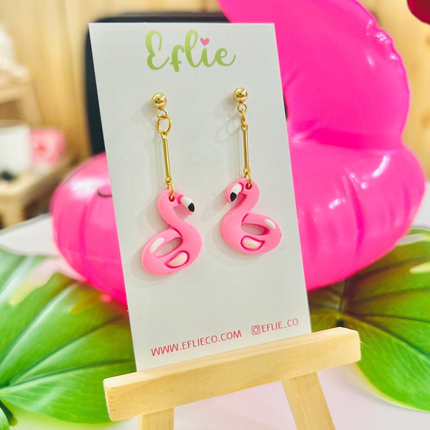 Flamingo-Ohrringe Für Damen – Pink, Hängend, Hawaii-Stil, Sommer-Accessoire