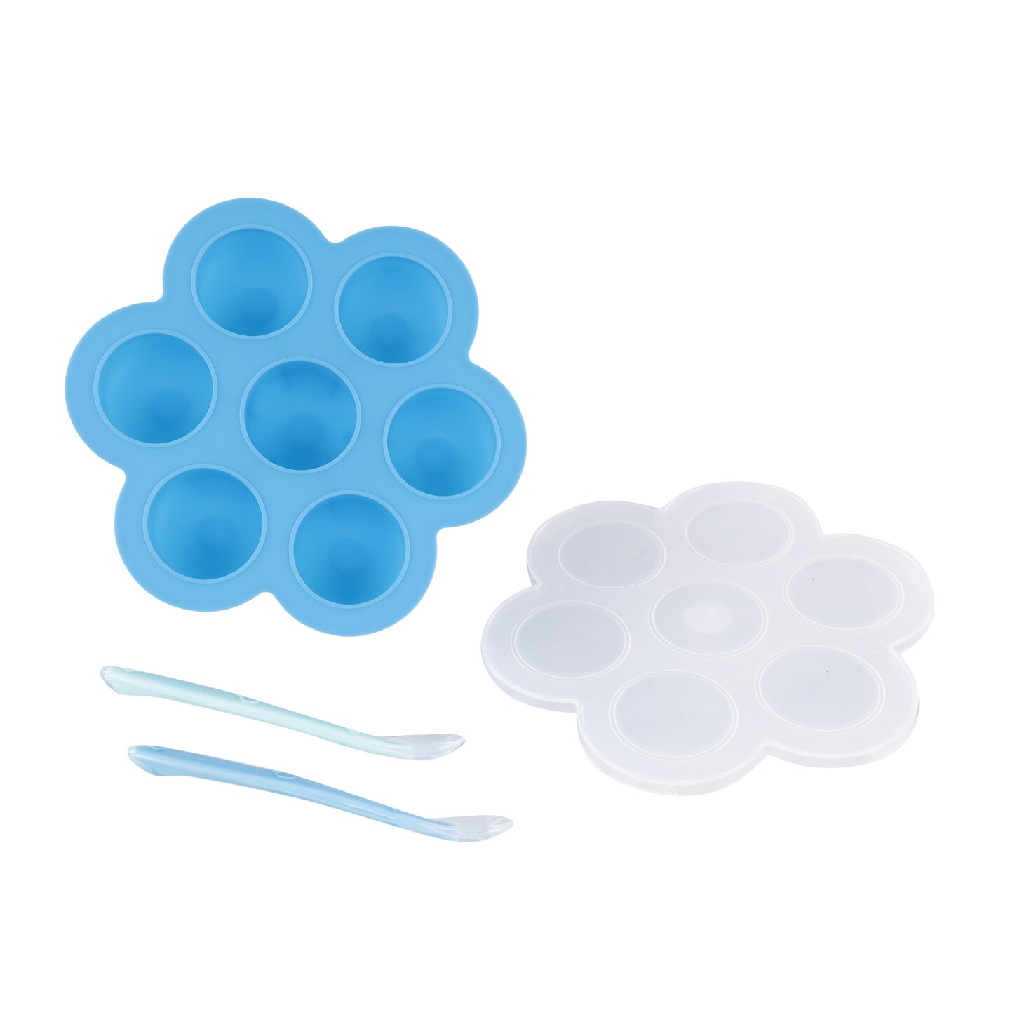 Acorn Baby Food Container Meal Prep Freezer Tray with Thin Lid and 2pk Spoon Set