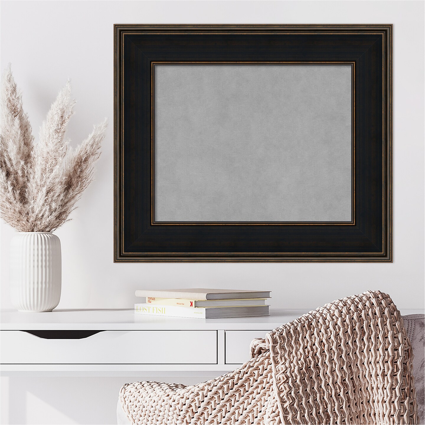 Mezzanine Espresso Wood Framed Magnetic Board