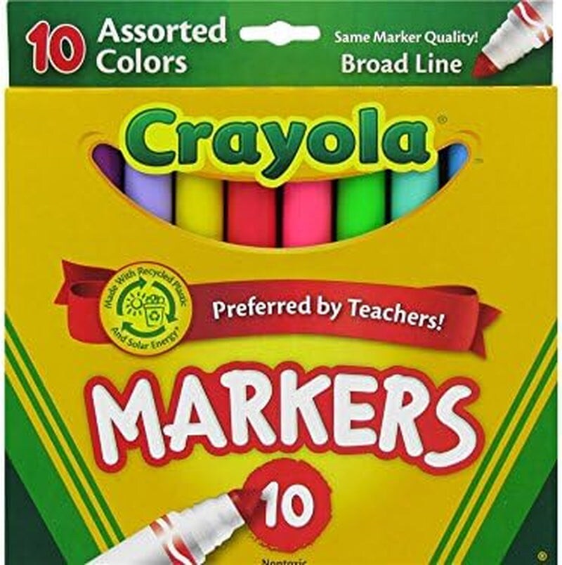 School Supply Basics - Supply Pack for Pre-School, 1St, 2Nd, and 3Rd Grade - Markers, Colored Pencils, Lead Pencils, Crayons, Scissors, 2 Glue Sticks, 3 Erasers