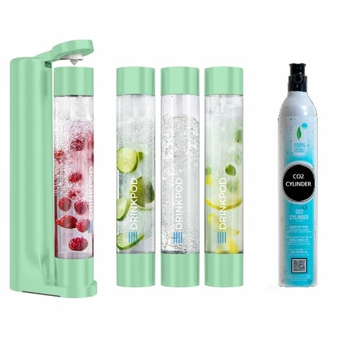 Fizzpod Soda Machine + 1 Co Cylinder - Make Homemade Sparkling Water