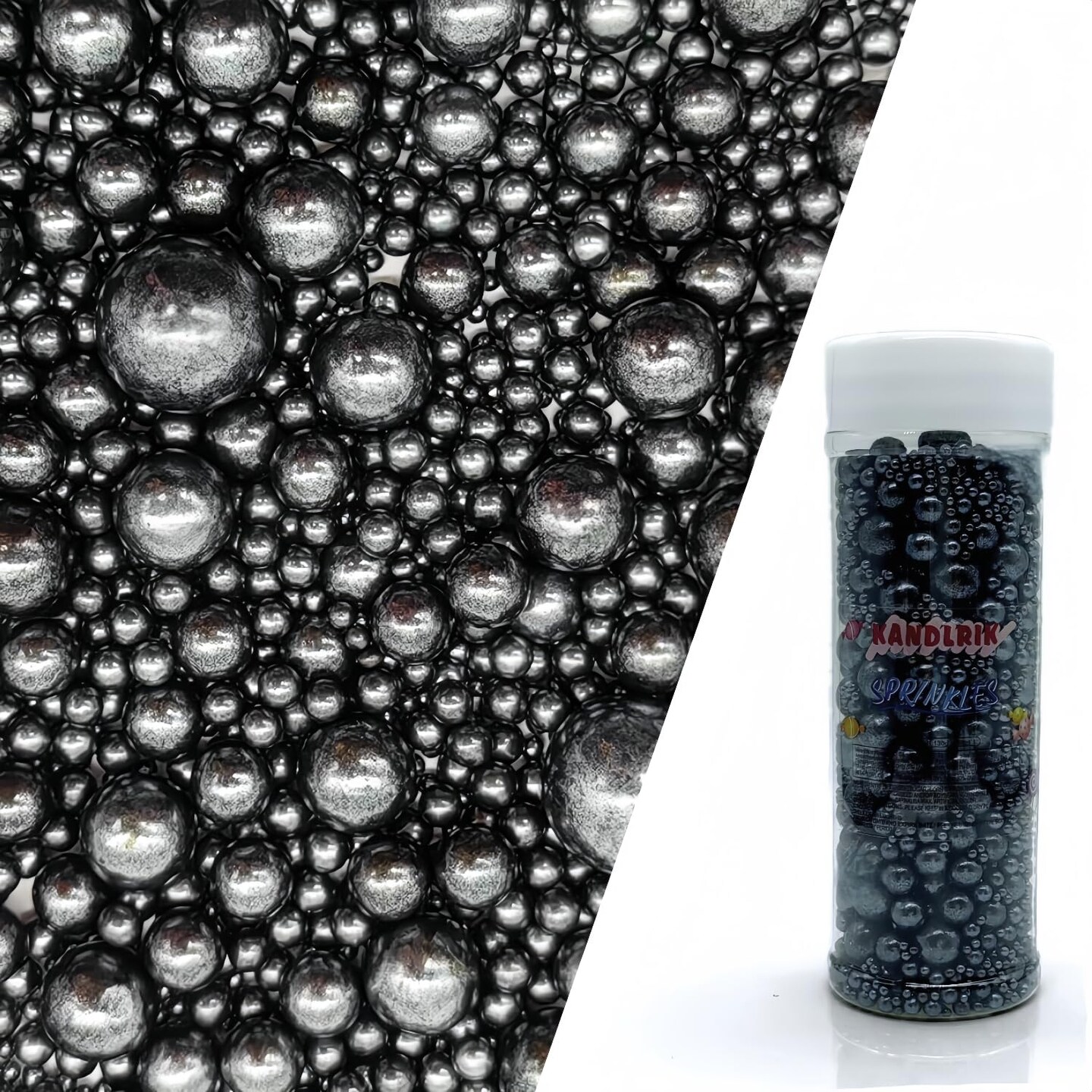 Edible Black Sugar Pearls Sprinkles Candy