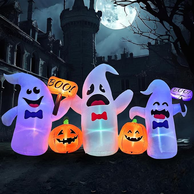Halloween Inflatable Ghosts and Pumpkins