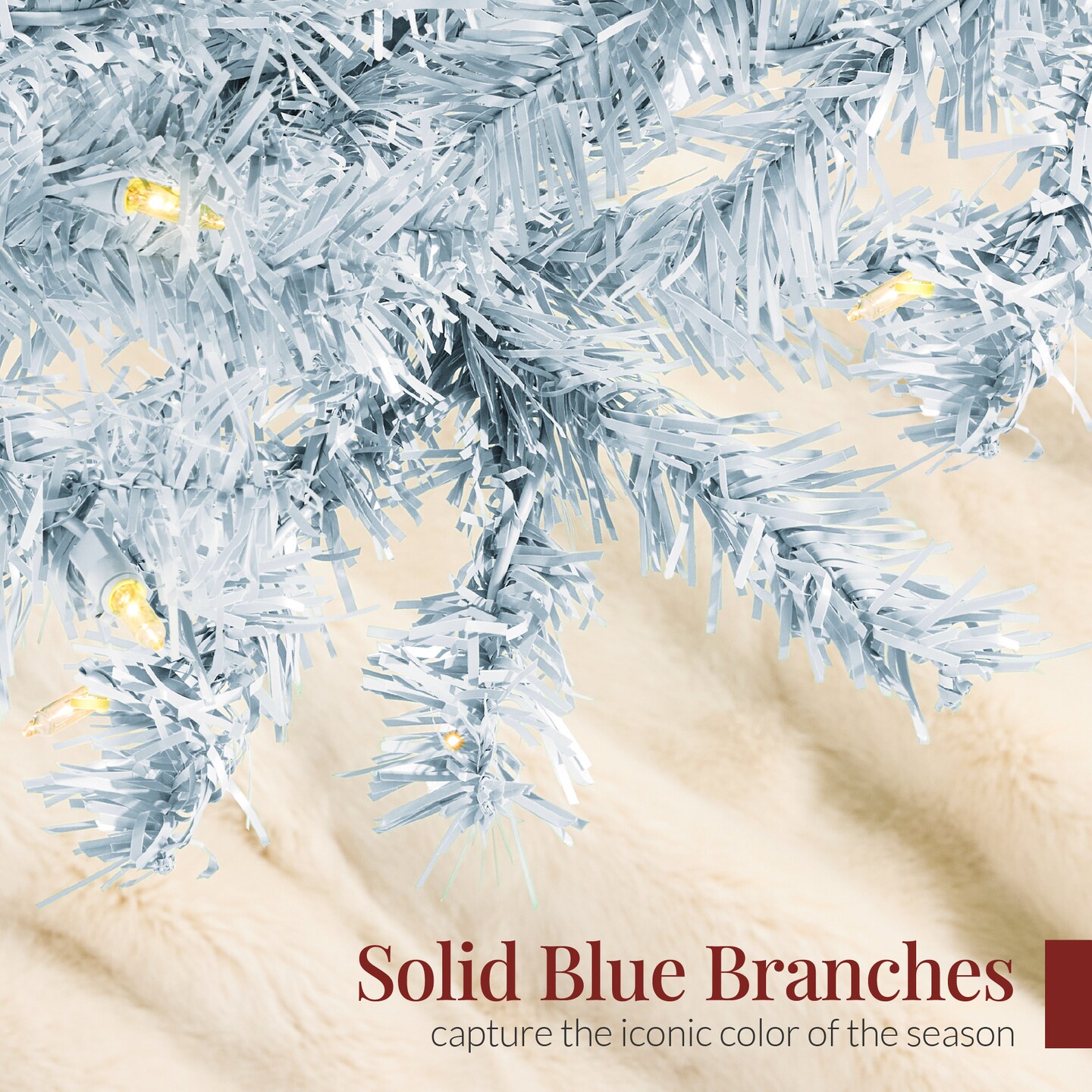 Best Choice Products Pre-Lit Ice Blue Christmas Tree, Artificial Full Holiday Decoration w/ Incandescent Lights
