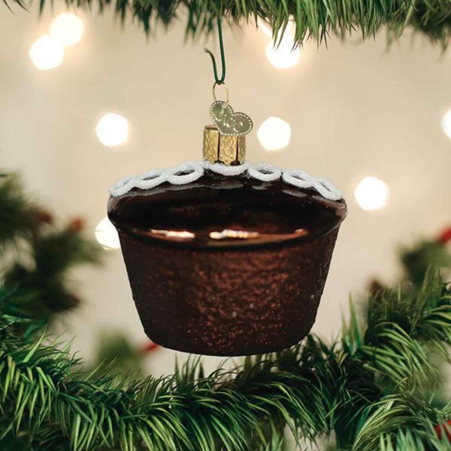 Old World Christmas 2.25 In Hostess™ Cupcake Tree Ornament , Chocolate Frosted