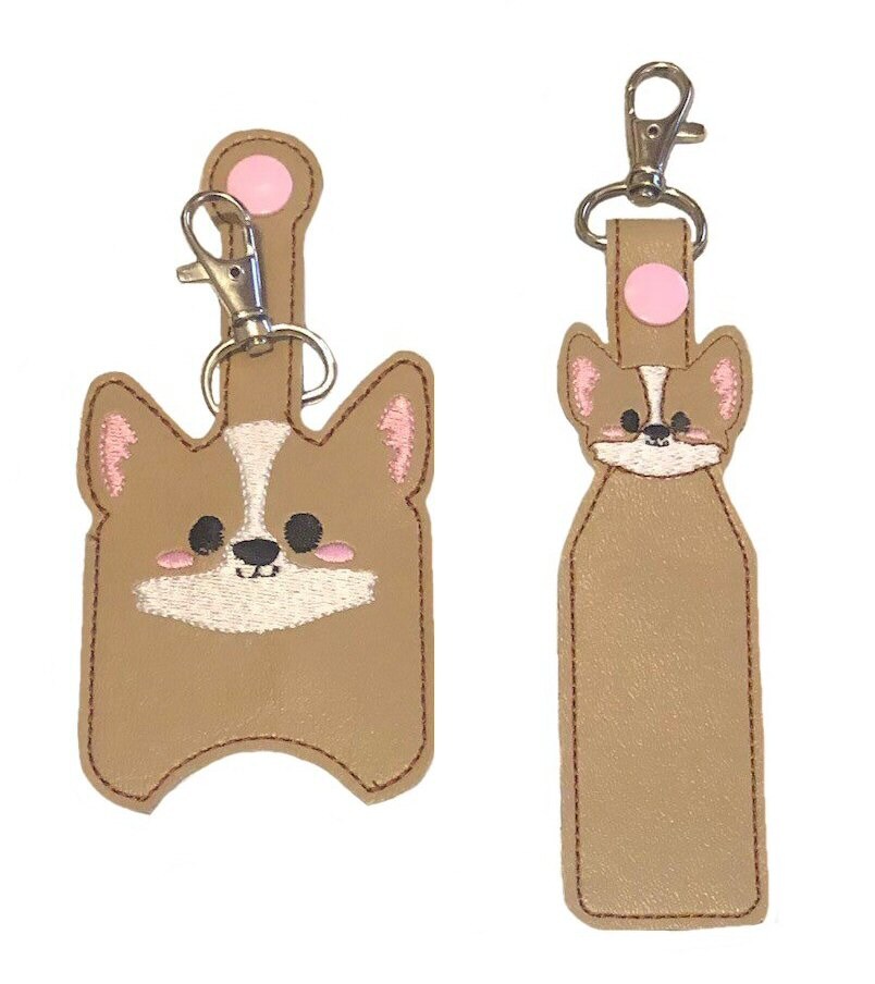 Corgi Face Hand Sanitizer Holder and or Lip Balm Holder