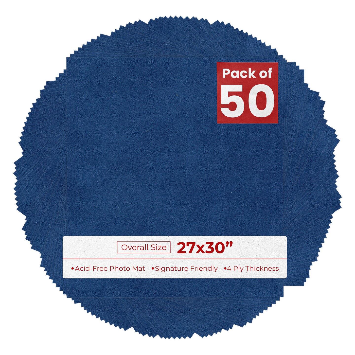 Brooke Blue Suede 27x30 Uncut Mat Board - Blank Sheets, No Opening ...