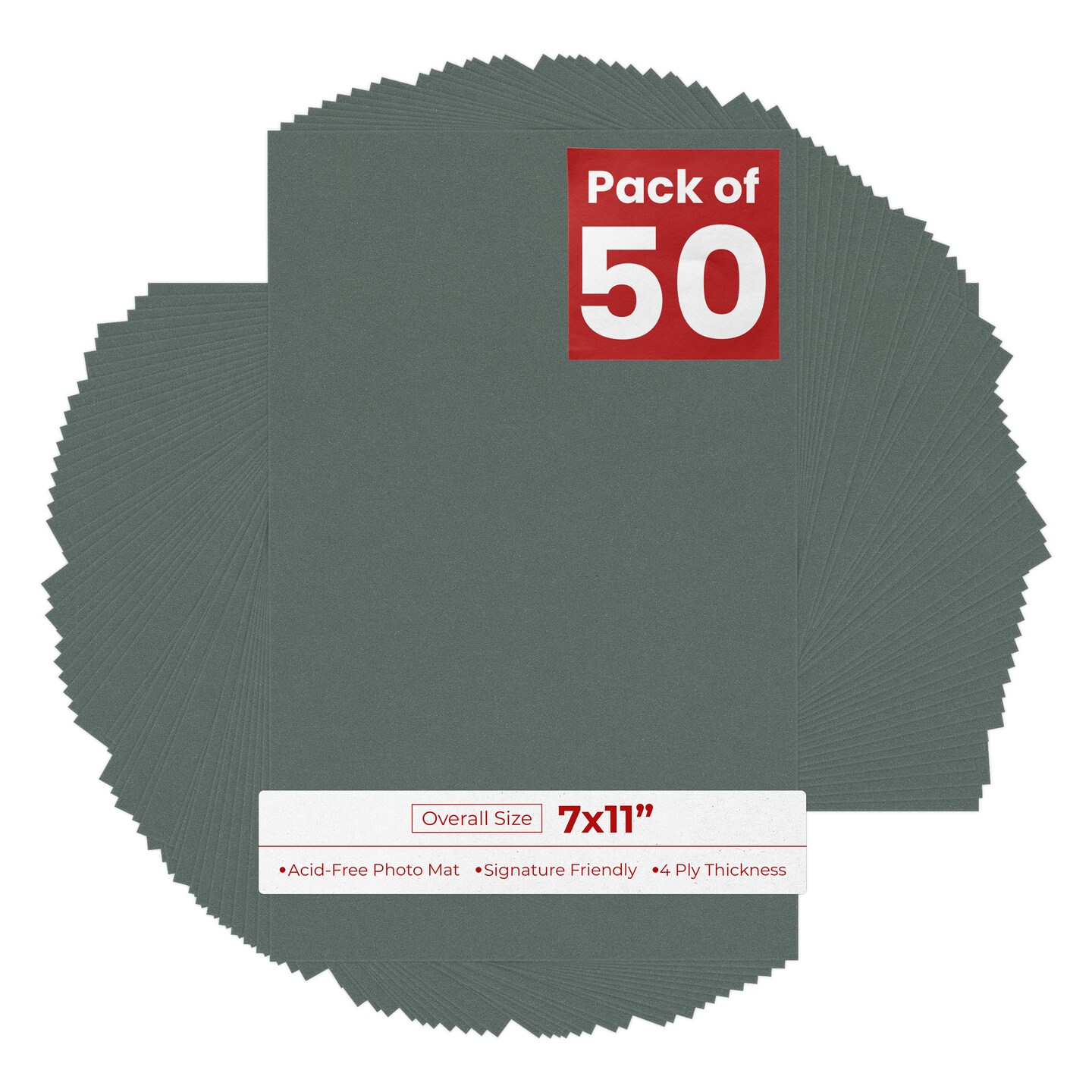 Granite Gray 7x11 Uncut Mat Board - Blank Sheets, No Opening, Color ...