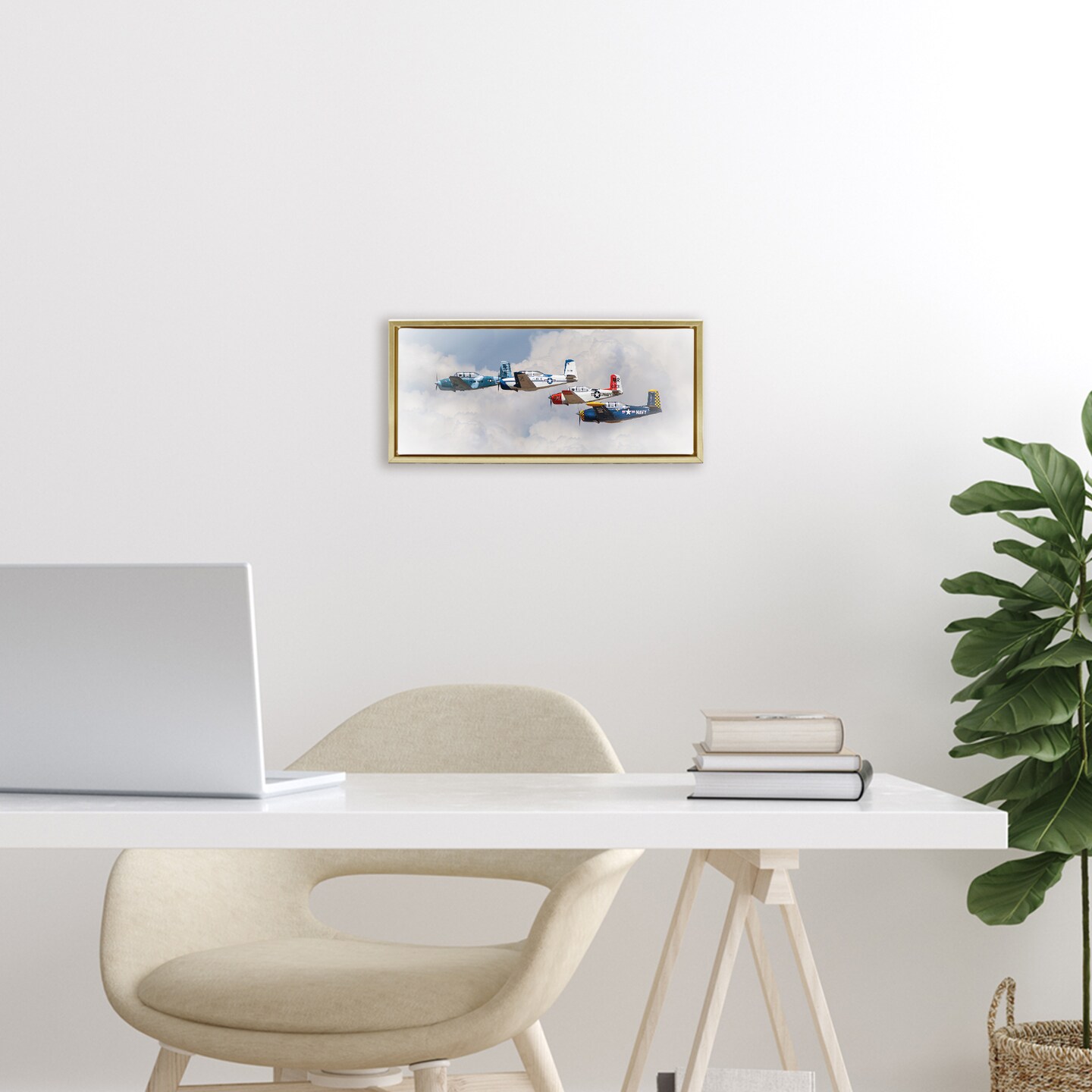 Stupell Industries Vintage USA Airplanes Floating Frame, design by JG Studios