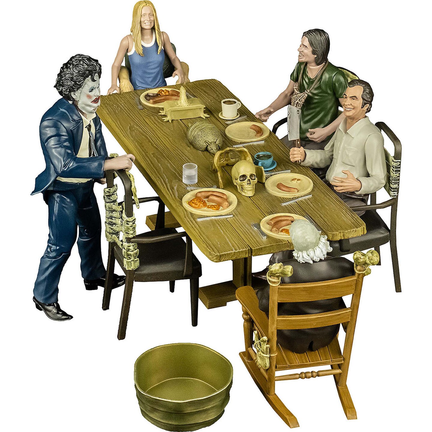 Texas Chainsaw Massacre Dinner Scene Playset With Figures Horror Decor