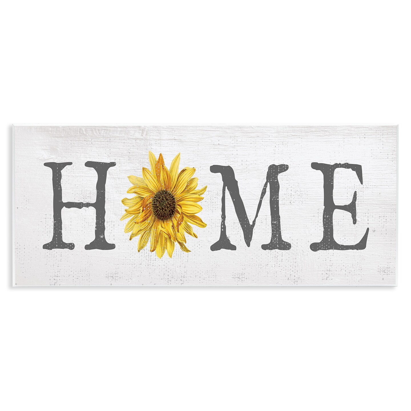 Stupell Industries Rustic Home Text with Sunflower Wall Plaque Art