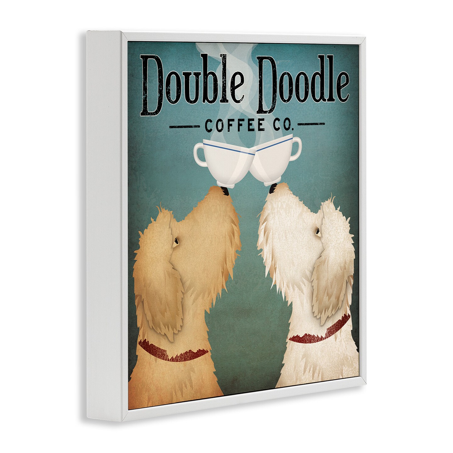 Stupell Industries Doodle Dog Vintage Coffee Sign Framed Giclee Art