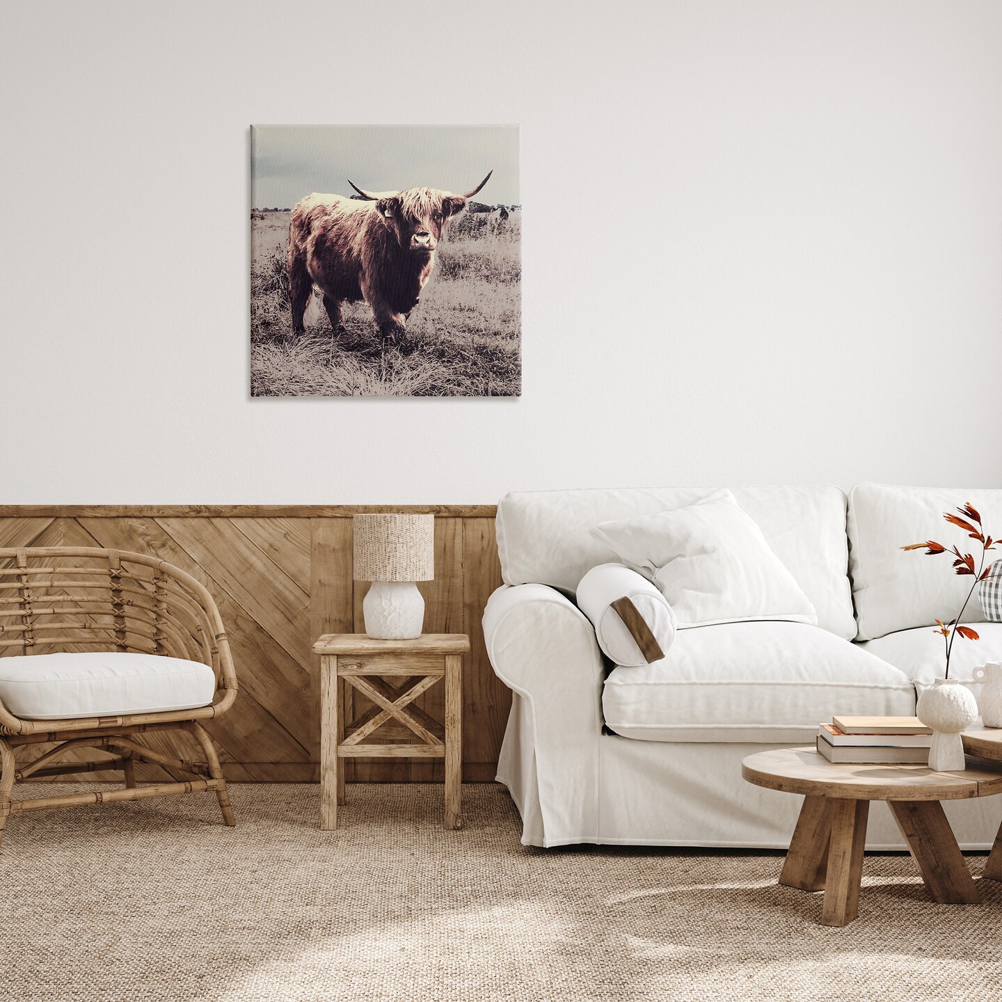 Stupell Industries Farm Cattle Rustic Vintage Styling Canvas Wall Art
