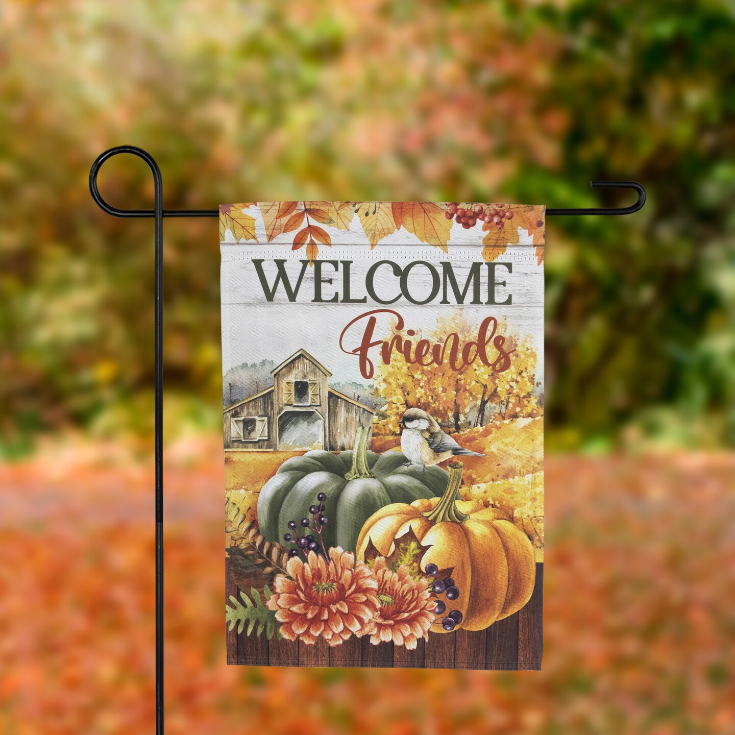 Northlight Welcome Friends Fall Harvest Outdoor Garden Flag - 18" x 12.5"
