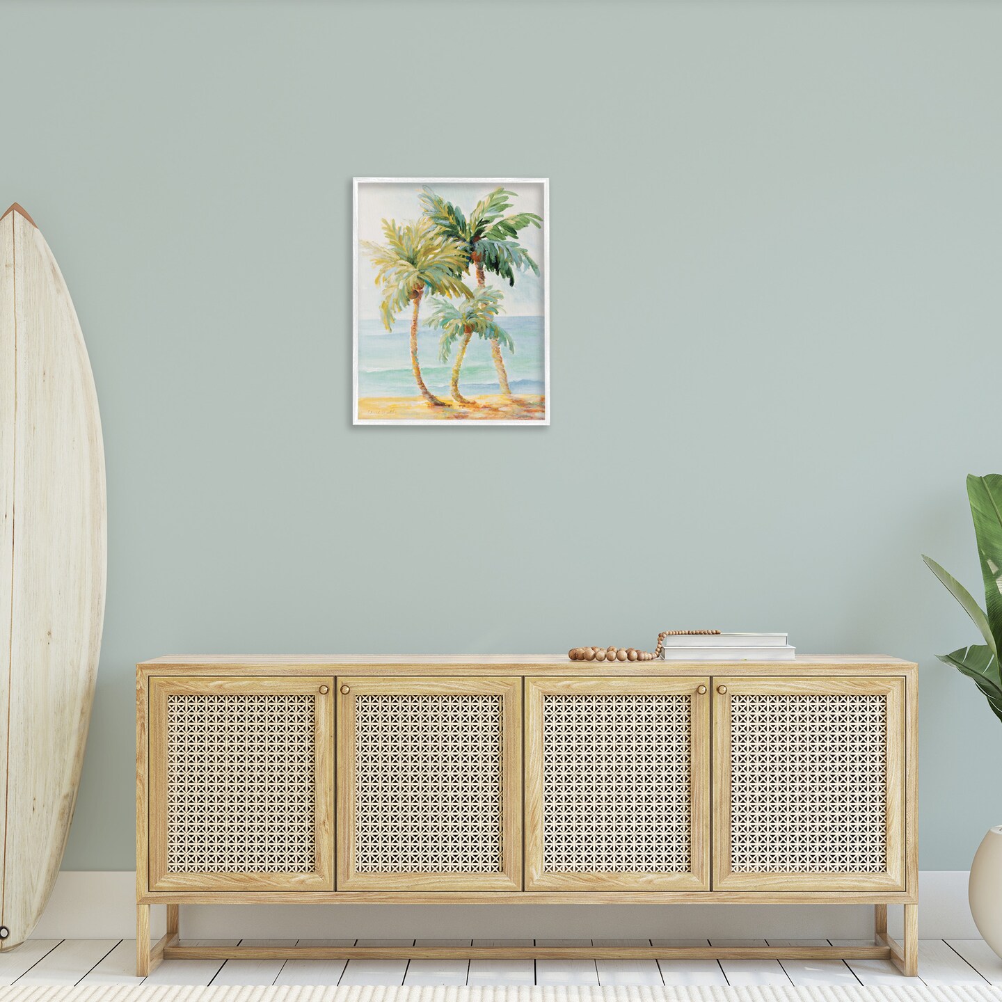 Stupell Industries Tropical Palm Trees on Sand Framed Giclee Art