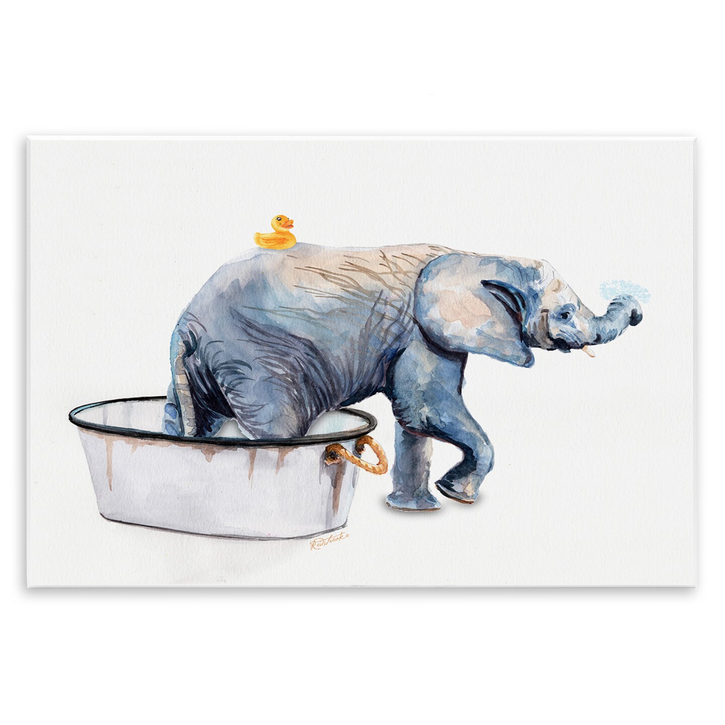 Stupell Industries Elephant &#x26; Rubber Duck Bath Wall Plaque Art
