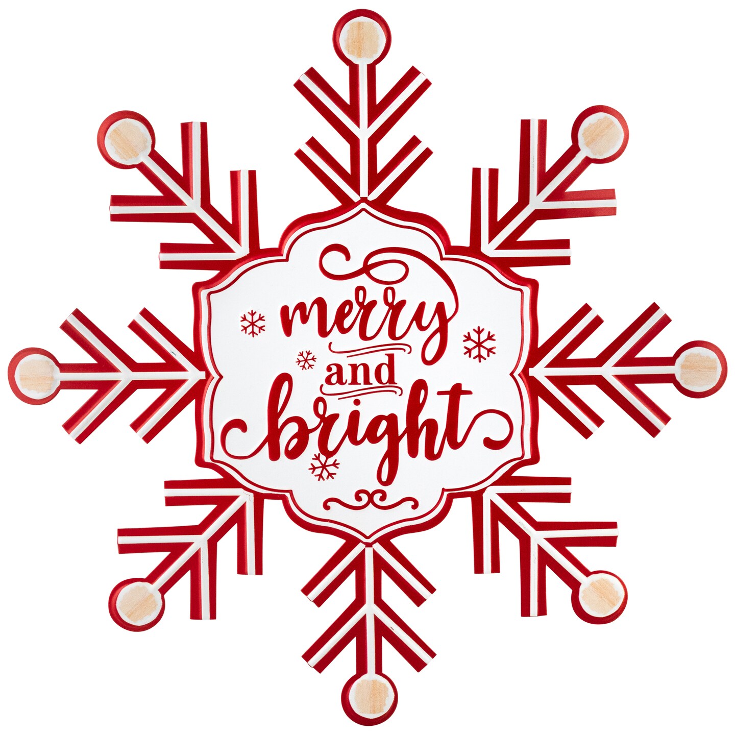 Northlight Merry and Bright Snowflake Metal Wall Sign - 15.75&#x22;