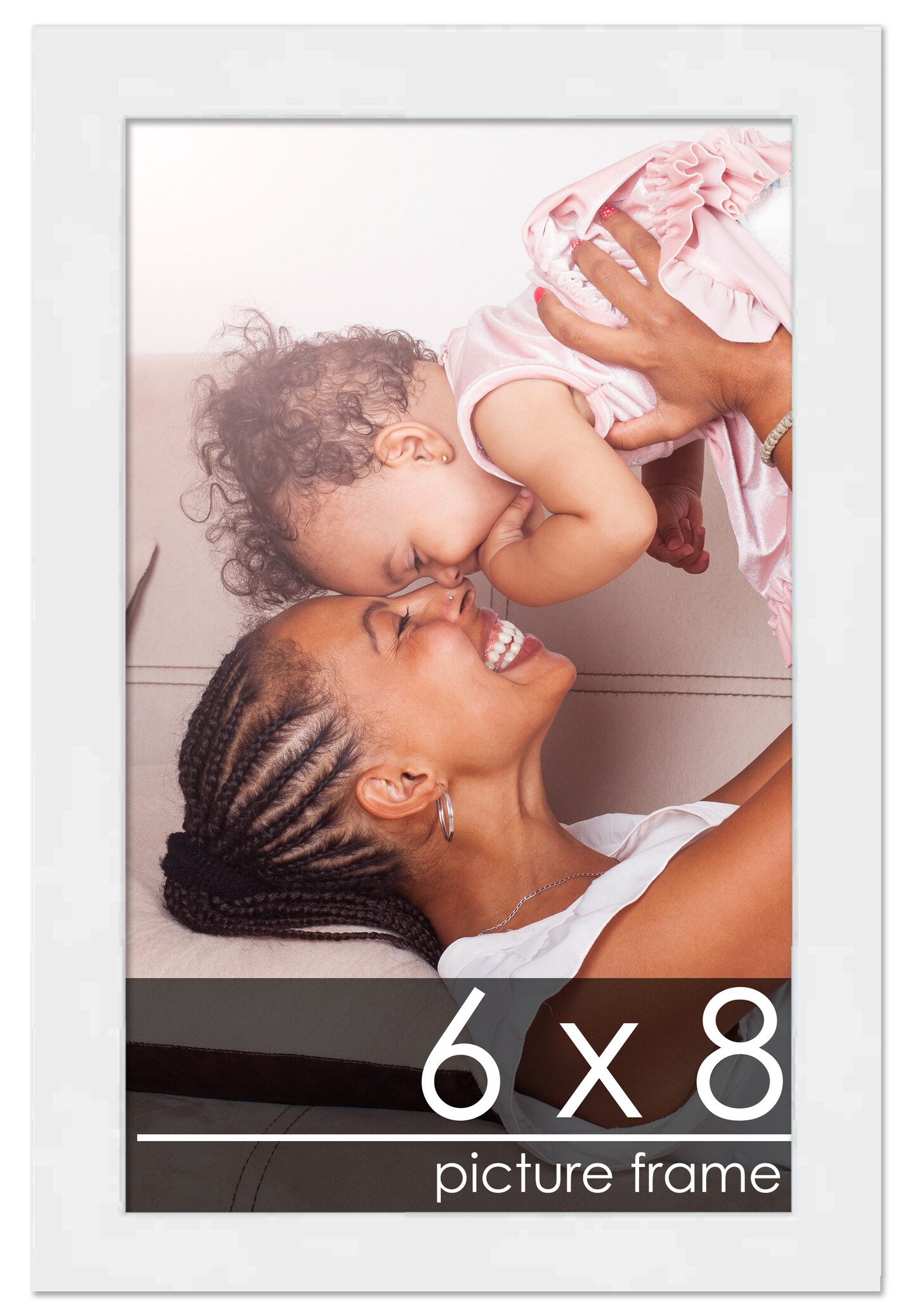 6x8 Solid Wood Picture Frame with UV-Resistant Acrylic &#x26; Acid-Free Backing, Available in 6 Finishes: Matte Black, Matte White, Metallic Bronze, Silver, Natural Wood Grain &#x26; Mahogany