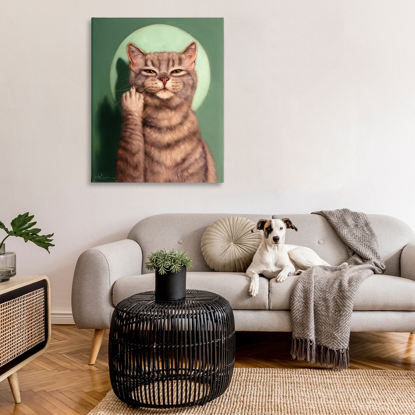 Stupell Industries Cat &#x26; Middle Finger Canvas Wall Art