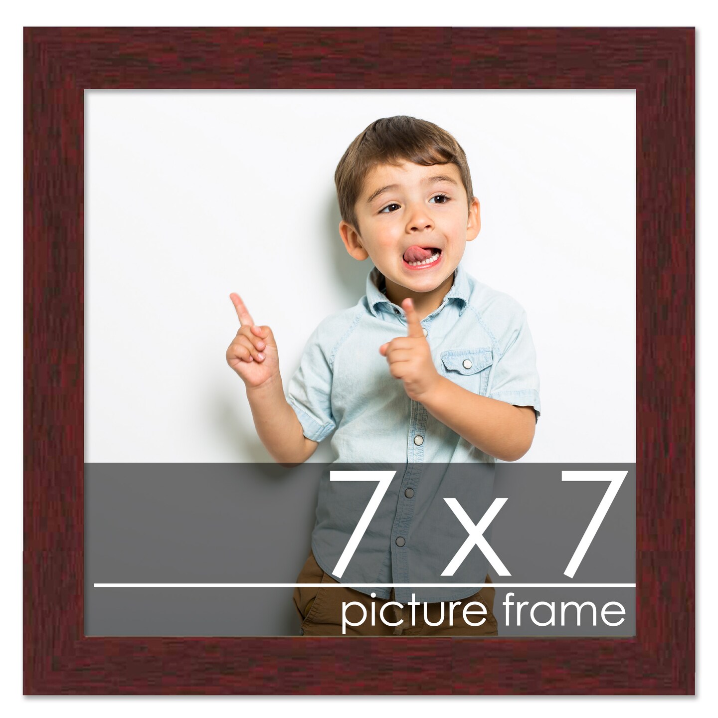 7x7 Solid Wood Picture Frame with UV-Resistant Acrylic & Acid-Free Backing, Available in 6 Finishes: Matte Black, Matte White, Metallic Bronze, Silver, Natural Wood Grain & Mahogany