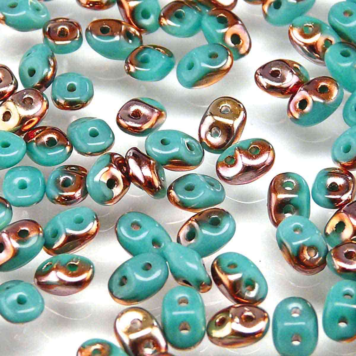MiniDuo Beads, Turquoise Green Capri Gold, MSD6313-27101, 8 grams