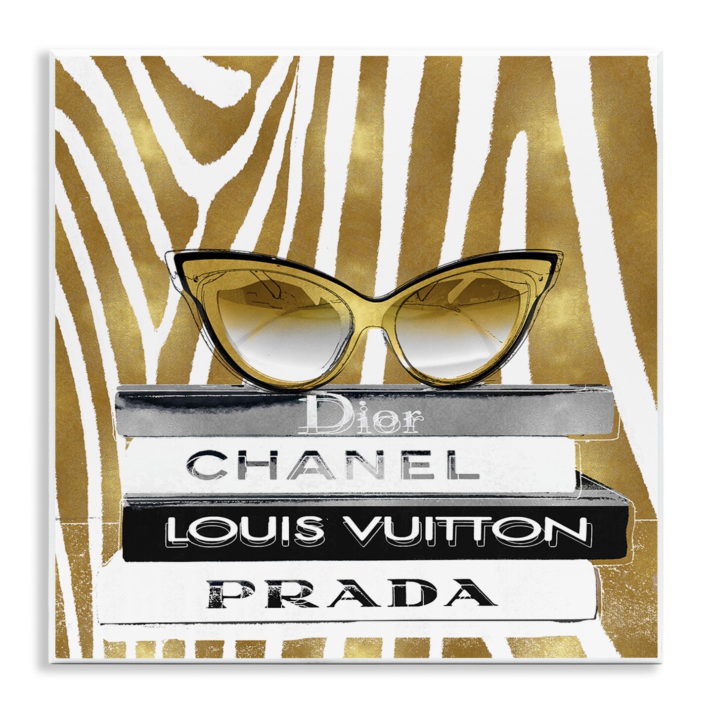 Stupell Industries Zebra Stripes Fashion Books Wall Plaque Art