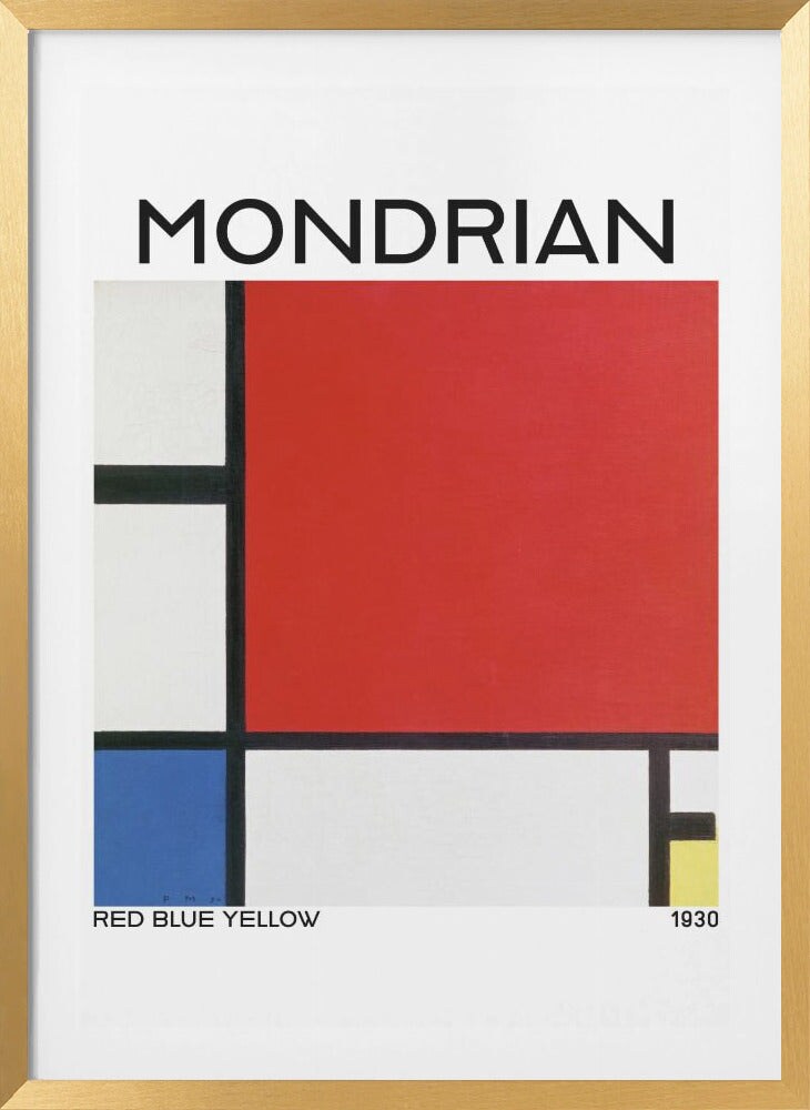 Composition with Red, Blue, and Yellow 1930 Framed Art Modern Wall
