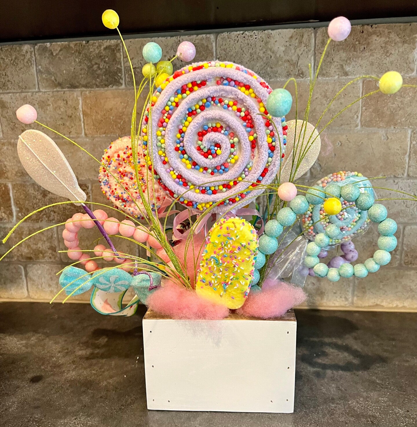 Candy Themed Party Centerpieces, Fake Candy Lollipop Birthday Boquet,  Little Girl Birthday Party Decor, Fake Cupcakes, Girl Birthday Gift |  MakerPlace by Michaels, image size:1054x1080