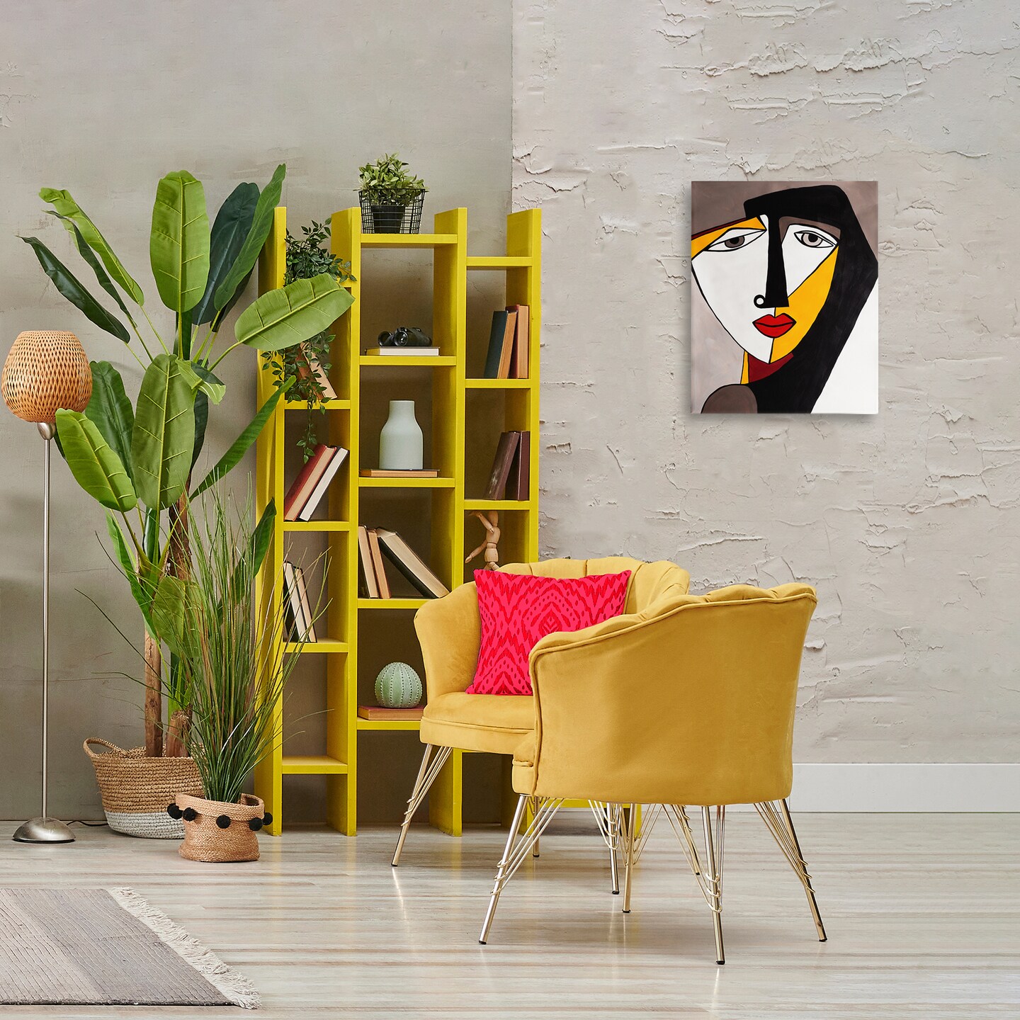 Stupell Industries Cubism Female Face Canvas Wall Art Design by Ruth Fromstein