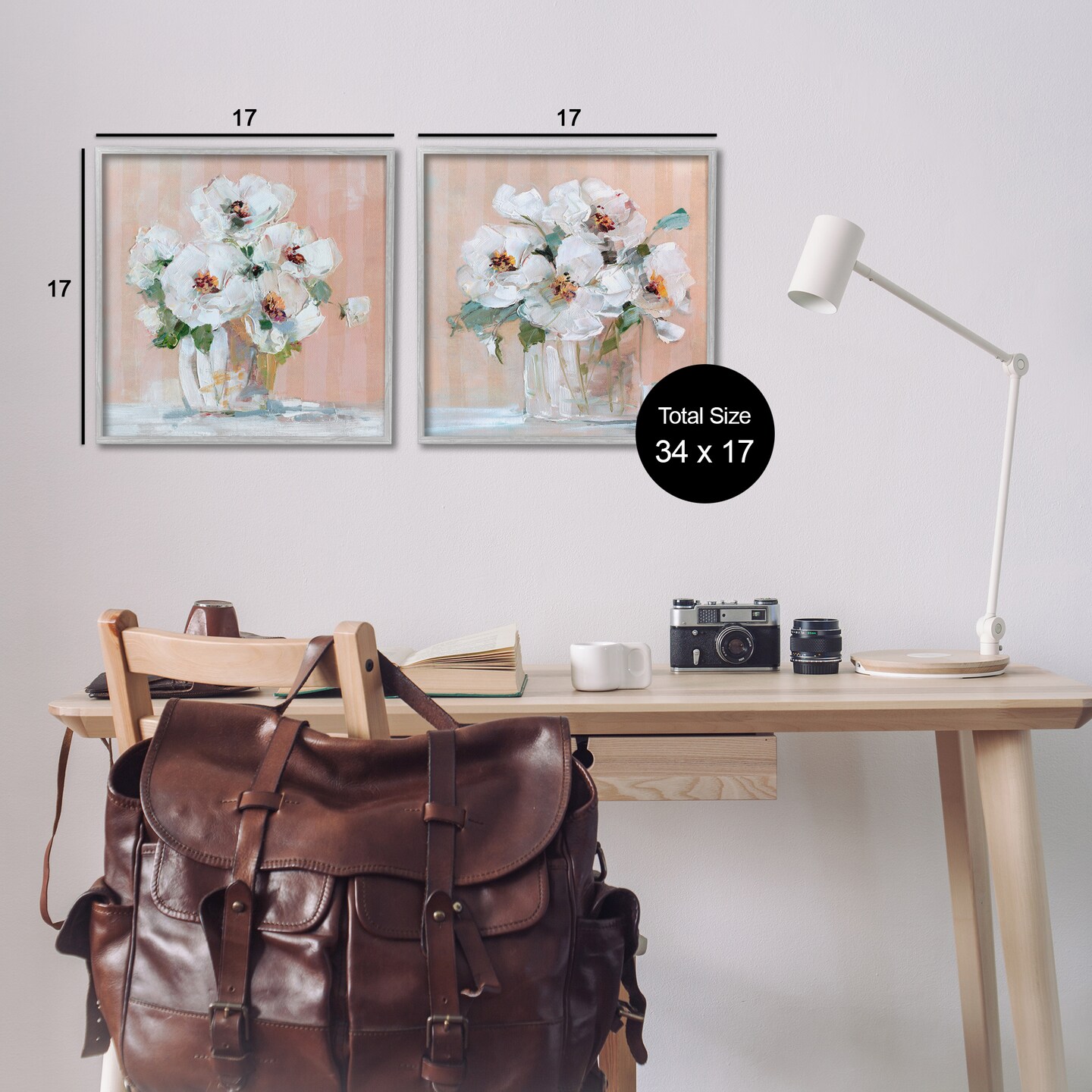 Stupell Industries Abstract Floral Vase 2 pc Framed Giclee Wall Art Set Design by Sally Swatland