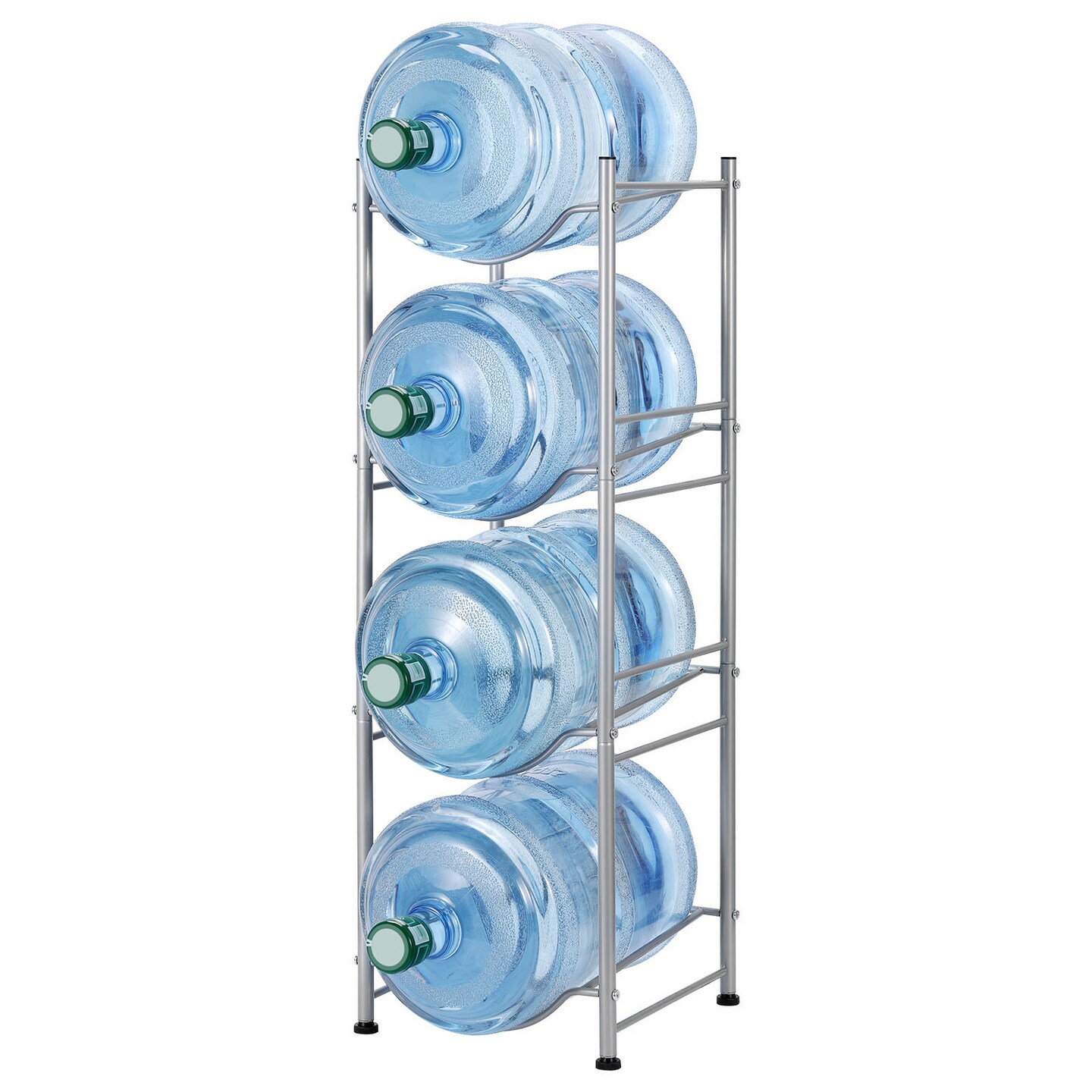5 Gallon Water Bottle Jug Rack 4 Tier Heavy Duty Water Bottle Storage Rack Removable Gallon Water Bottle Jug Organiser for Kitchen Office Breakroom