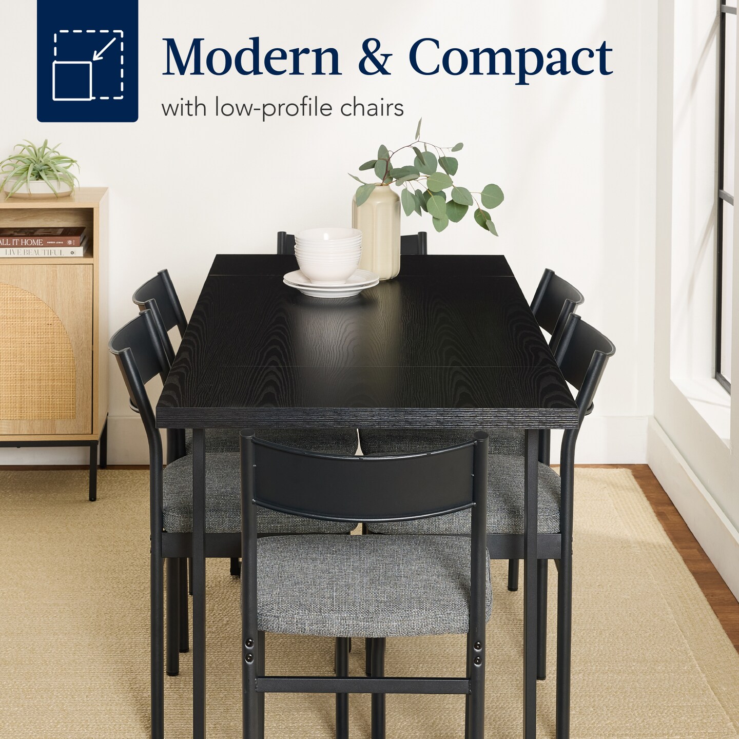 Best Choice Products 7-Piece Modern Dining Set, Upholstered Cushion, Durable Metal Frame w/ 6 Chairs