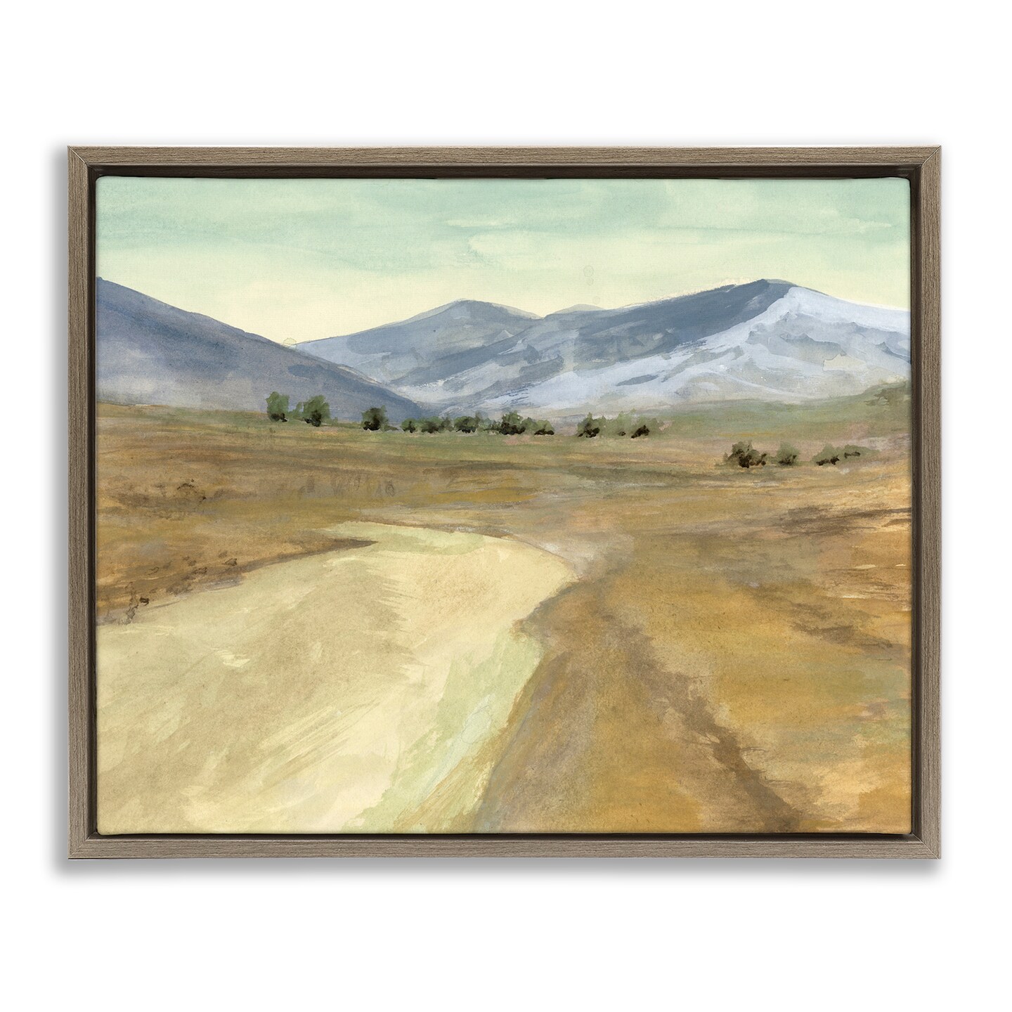 Stupell Industries Distant Desert Mountains Floater Framed Canvas Wall Art Design by Michael Willett