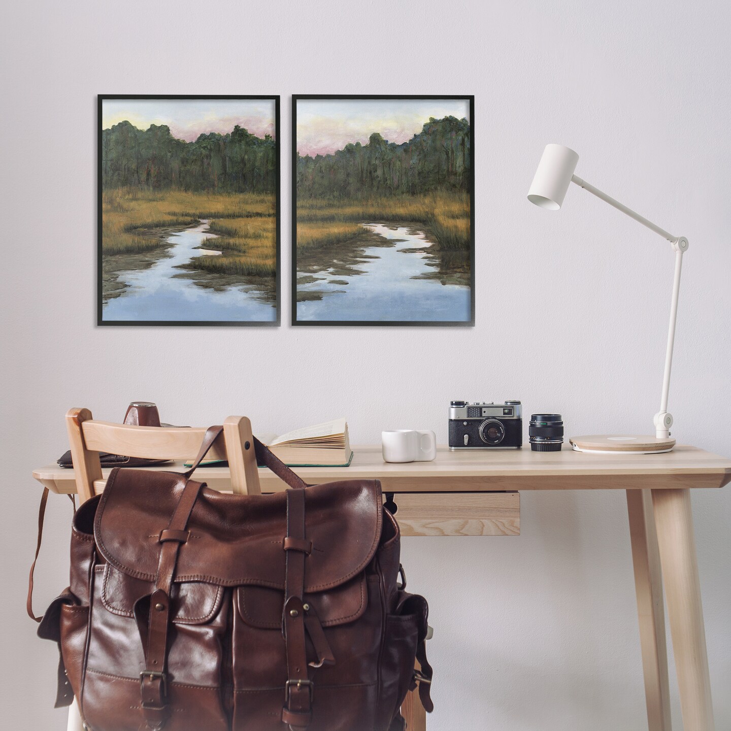 Stupell Industries Natural Creek in Countryside 2pc Framed Giclee Wall Art Set Design by Michael Willett