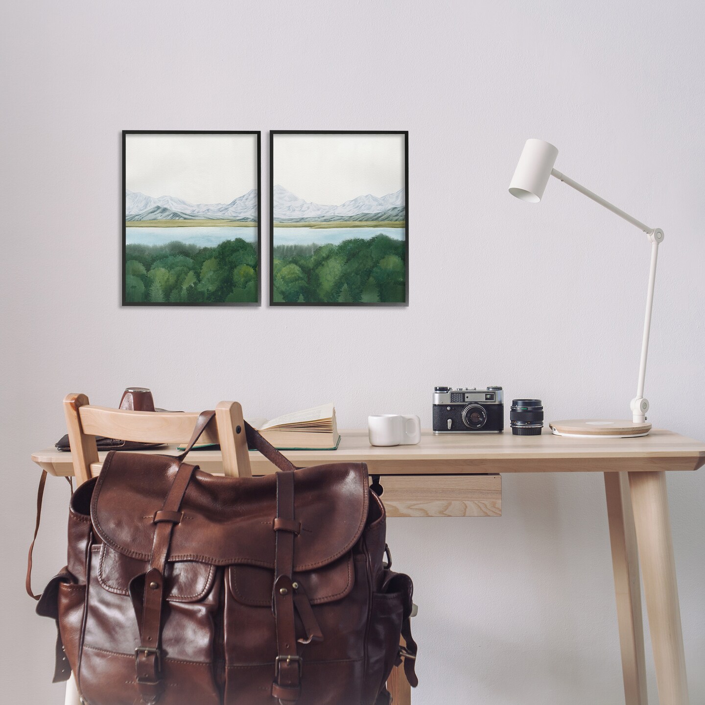 Stupell Industries View Over Mountain Trees 2pc Framed Giclee Wall Art Set Design by Grace Popp