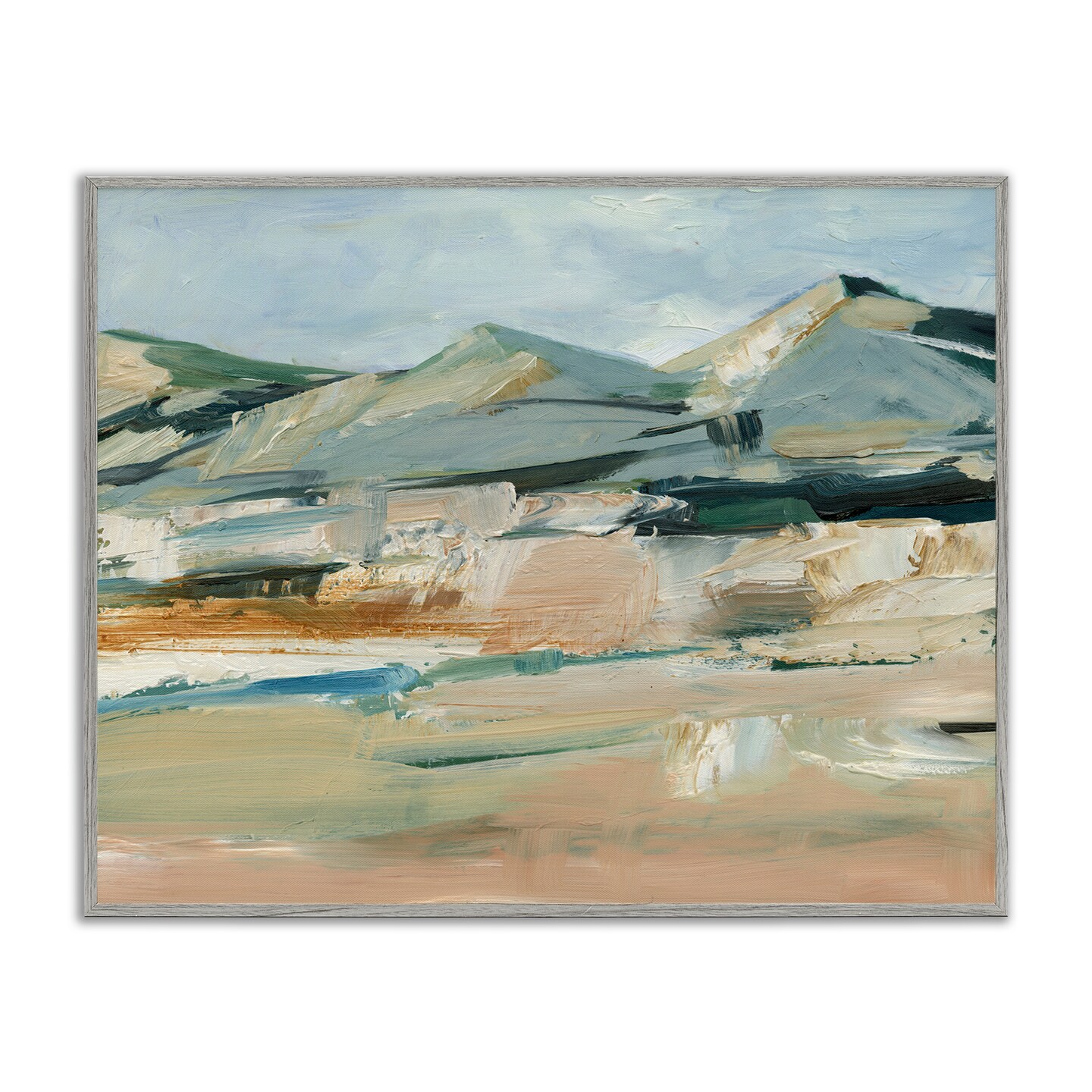 Stupell Industries Neutral Hued Mountains Framed Giclee Wall Art Design by Ethan Harper