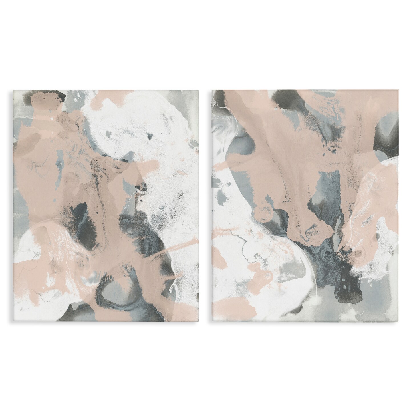 Stupell Industries Beige & Gray Splashes 2pc Canvas Wall Art Set Design by June Erica Vess