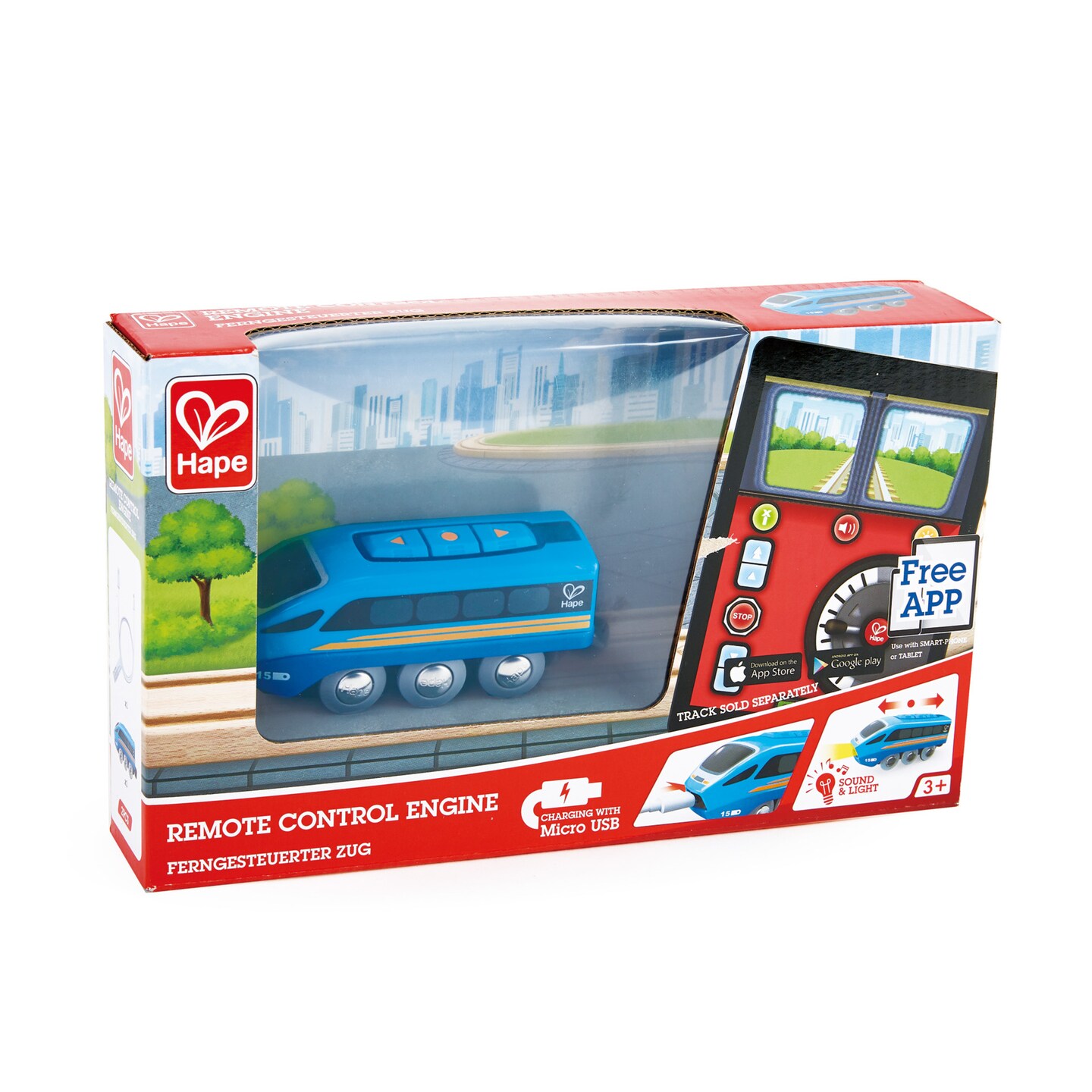 Hape Remote Control Engine Train in Blue, Kids Ages 3+