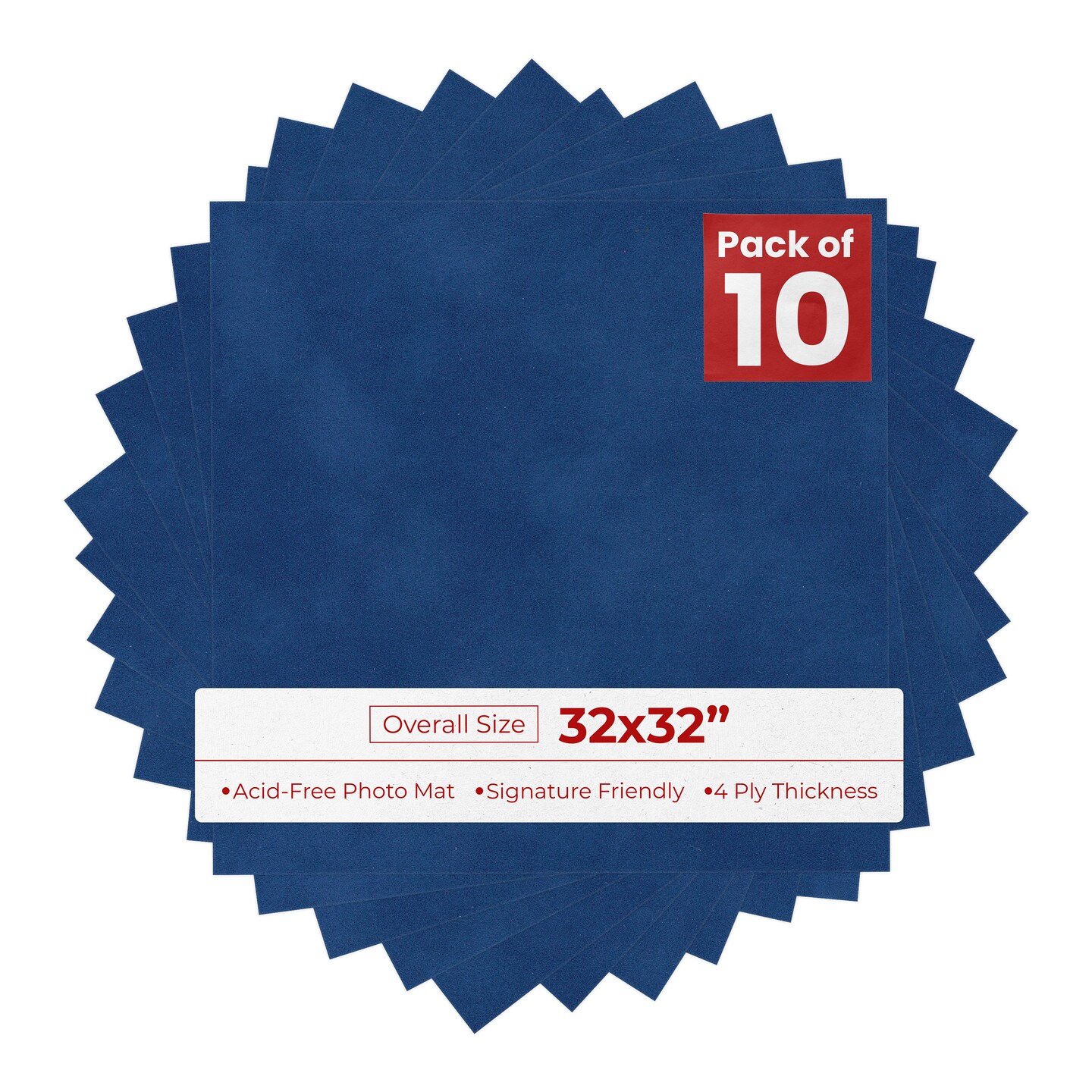 Brooke Blue Suede 32x32 Uncut Mat Board - Blank Sheets, No Opening ...