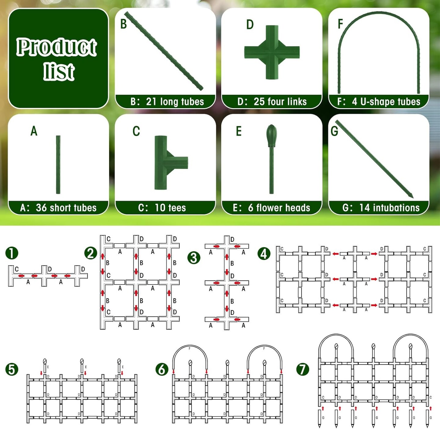 2 Pack Garden Trellis for Climbing Plants Outdoor