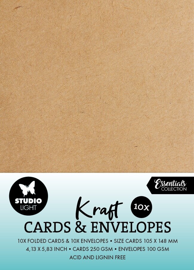 Studio Light Consumables Cards & Envelopes A6 20/Pkg -Nr. 04 Kraft