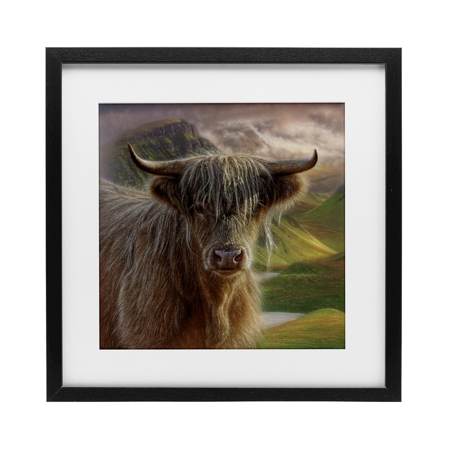 Stupell Industries Butterscotch Highland Cow Framed Print Under Glass, design by Collin Bogle