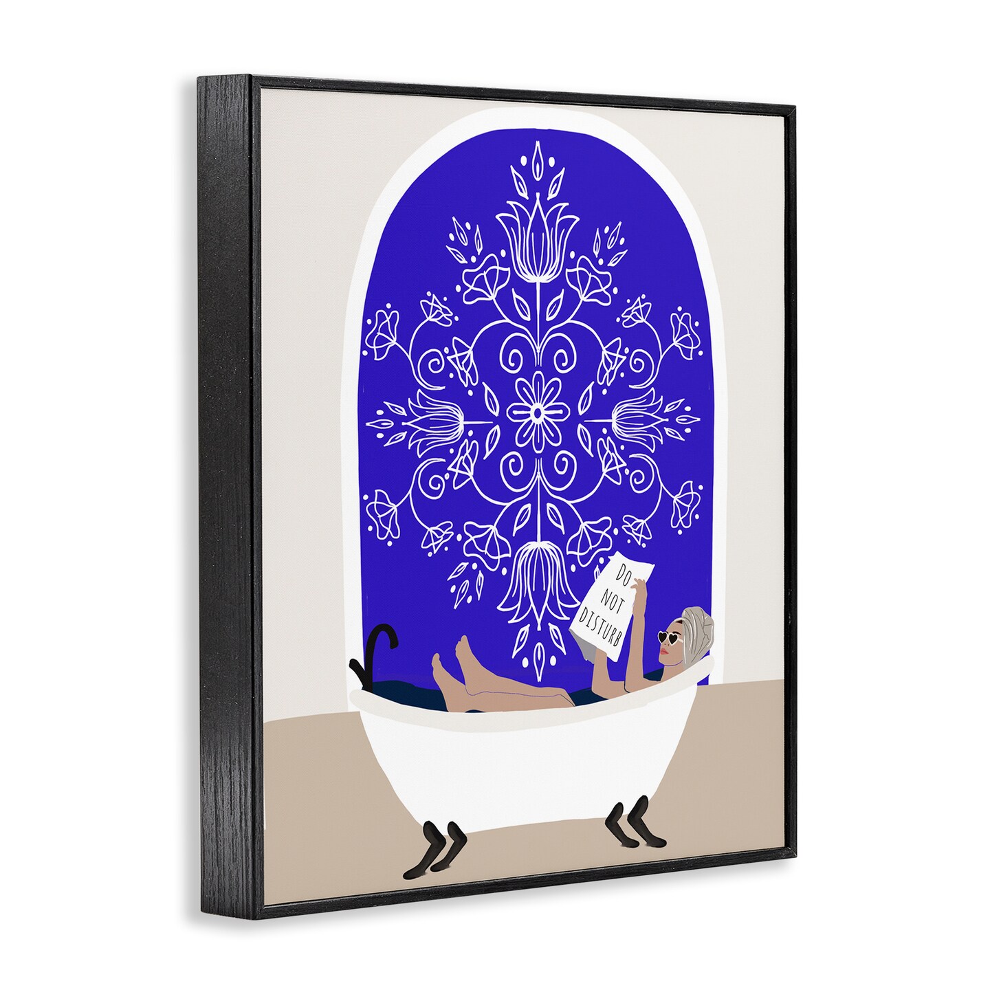 Stupell Industries Mediterranean Muse Bathtub Framed Giclee, design by Chen Alyesh